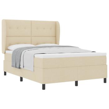 Boxspringbett mit Matratze Creme 160 x 200 cm Stoff