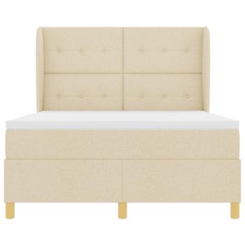 Boxspringbett mit Matratze Dunkelgrau 90x190 cm Creme