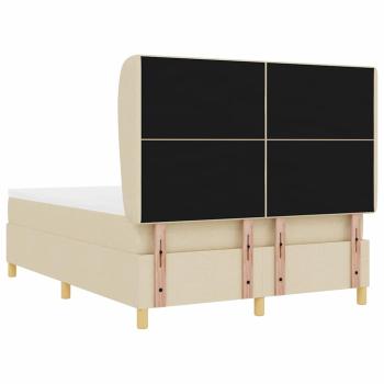 Boxspringbett mit Matratze Dunkelgrau 90x190 cm Creme