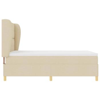 Boxspringbett mit Matratze Dunkelgrau 90x190 cm Creme