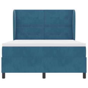 Boxspringbett mit Matratze Dunkelblau 190 x 140 cm Polyester