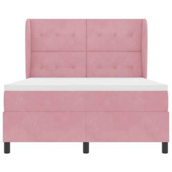 Boxspringbett mit Matratze Rosa 190 x 140 cm Polyester