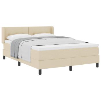 Boxspringbett mit Kopfteil Creme 200 x 160 cm Stoff