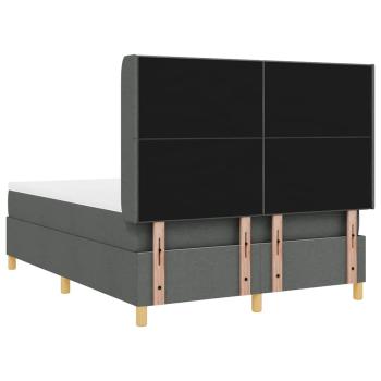 Boxspringbett mit Matratze Dunkelgrau 140 x 190 cm Stoff