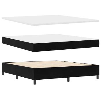 Boxspringbett mit Matratze Schwarz 180 x 200 cm Samt