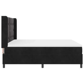 Boxspringbett mit Matratze Schwarz 180 x 200 cm Samt