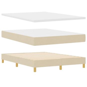 LED Boxspringbett mit Matratze mit LED Creme 160 x 200 cm Stoff