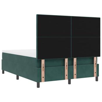 LED Boxspringbett mit Matratze Dunkelgrün 140 x 190 cm Stoff