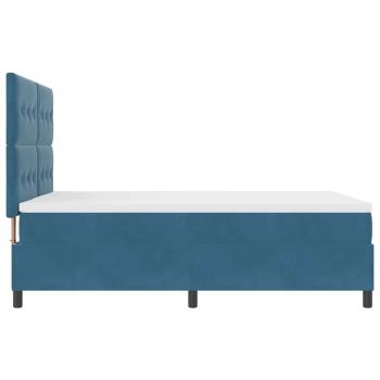 LED Boxspringbett mit Kopfteil Dunkelblau 140 x 190 cm Samt