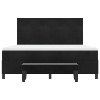 Boxspringbett mit Matratze Schwarz 180 x 200 cm Samt