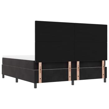 Boxspringbett mit Matratze Schwarz 180 x 200 cm Samt