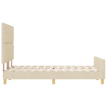 Bettgestell mit Kopfteil Creme 160 x 200 cm Stoff