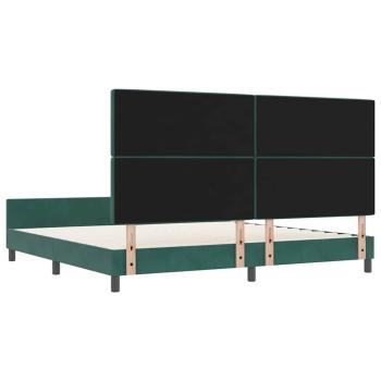 Boxspringbett mit Kopfteil Dunkelgrün 200 x 200 cm Samt