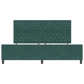 Boxspringbett mit Kopfteil Dunkelgrün 200 x 200 cm Samt