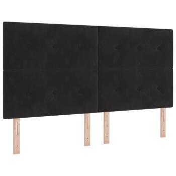 Boxspringbett mit Kopfteil Schwarz 180 x 200 cm Samt
