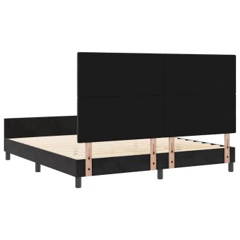 Boxspringbett mit Kopfteil Schwarz 180 x 200 cm Samt