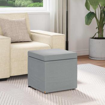 Hocker Hellgrau 41 x 41 x 40 cm Stoff und Pressholz