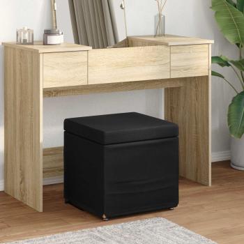 ARDEBO.de - Hocker Schwarz 41 x 41 x 40 cm Stoff und Pressholz