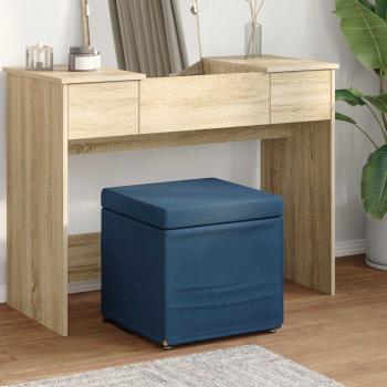 ARDEBO.de - Hocker Blau 41 x 41 x 40 cm Stoff und Pressholz
