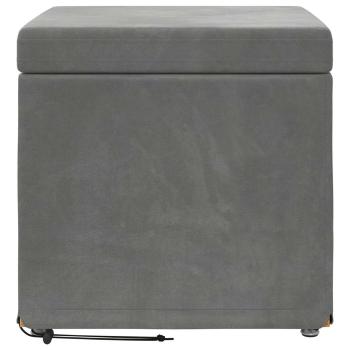 Hocker Dunkelgrau 41 x 41 x 40 cm Samt und Engineering Holz