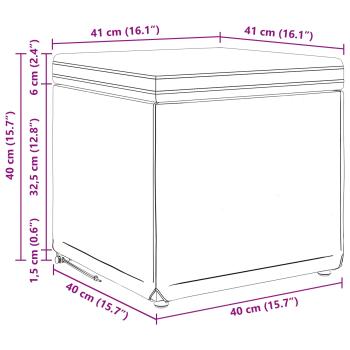 Hocker Dunkelgrau 41 x 41 x 40 cm Samt und Engineering Holz