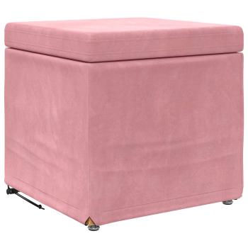 Hocker Rosa 41 x 41 x 40 cm Samt und Engineering Holz