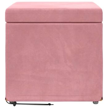 Hocker Rosa 41 x 41 x 40 cm Samt und Engineering Holz