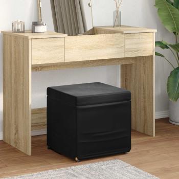 ARDEBO.de - Hocker Schwarz 41 x 41 x 40 cm Samt und Engineering Holz