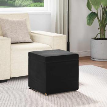 Hocker Schwarz 41 x 41 x 40 cm Samt und Engineering Holz