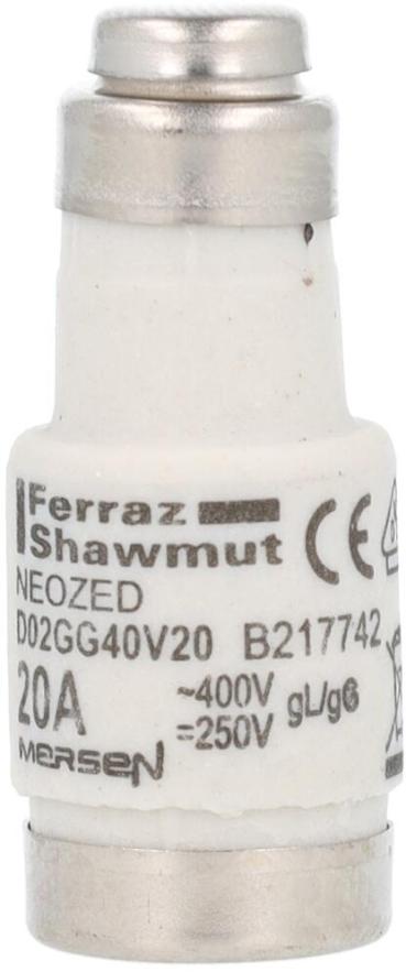 Mersen D02GG40V20 Sicherungseinsatz gG D02 NEOZED, E18, 20A, blau (B217742)