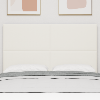 LED Kopfteil mit LED-Lichtleisten Creme 160 cm Polyester