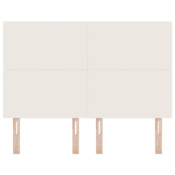 LED Kopfteil mit LED-Lichtleisten Creme 160 cm Polyester