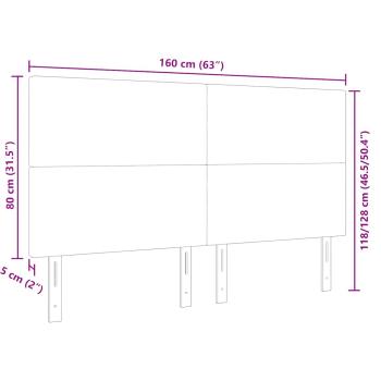 LED Kopfteil mit LED-Lichtleisten Creme 160 cm Polyester