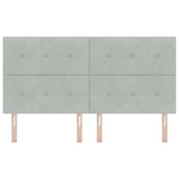 LED Kopfteil mit LED-Lichtleisten Hellgrau 180 cm Polyester