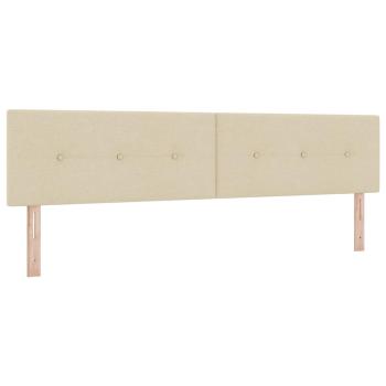 Boxspringbett mit Kopfteil Creme 200 x 200 cm Stoff