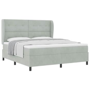 Boxspringbett mit Matratze Hellgrau 200 x 180 cm Polyester