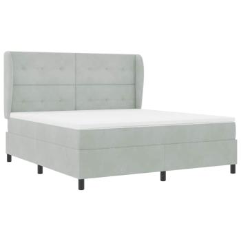 Boxspringbett mit Matratze Hellgrau 200 x 180 cm Polyester