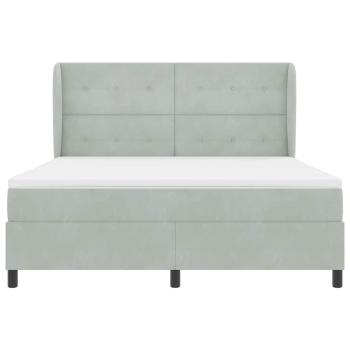 Boxspringbett mit Matratze Hellgrau 200 x 180 cm Polyester