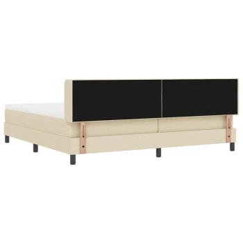 Boxspringbett mit Matratze Creme 200 x 200 cm Polyester