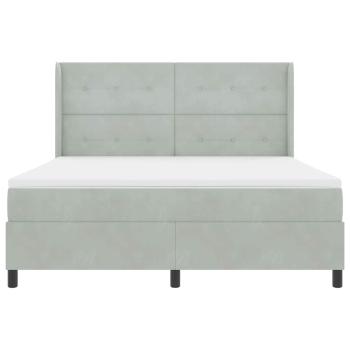 ARDEBO.de - Boxspringbett mit Matratze Hellgrau 180 x 200 cm Samt