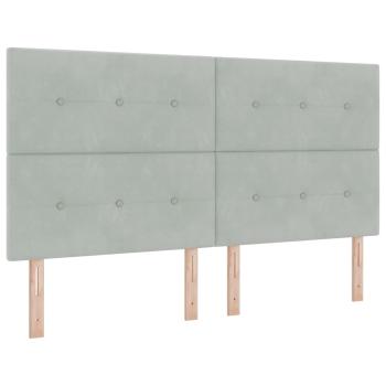 Boxspringbett mit Matratze Hellgrau 180 x 200 cm Samt