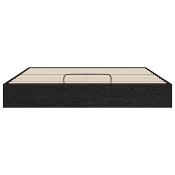 Ottoman Bettgestell Schwarz Eichen-Optik 203 x 160 x 25 cm