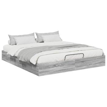 Ottoman Bettgestell Sonoma-Grau 203 x 160 x 25 cm Holzwerkstoff