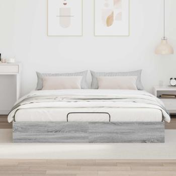Ottoman Bettgestell Sonoma-Grau 203 x 160 x 25 cm Holzwerkstoff