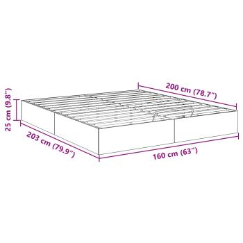 Ottoman Bettgestell Altholz 193 x 120 x 25 cm Holzwerkstoff