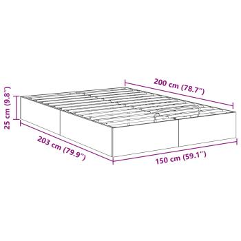 Ottoman Bettgestell Graues Sonoma 193 x 120 x 25 cm Spanplatte