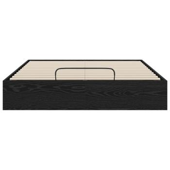 Ottoman Bettgestell Schwarz Eichen-Optik 193 x 120 x 25 cm