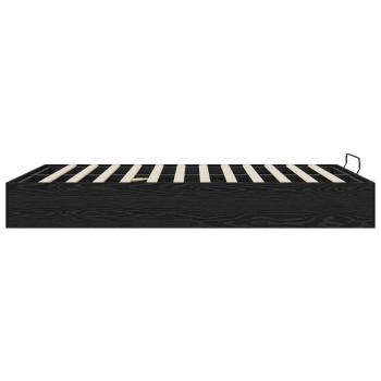 Ottoman Bettgestell Schwarz Eichen-Optik 193 x 120 x 25 cm