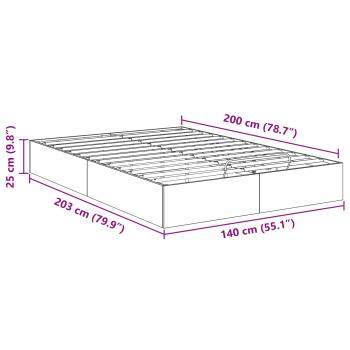Ottoman Bettgestell Sonoma-Eiche 193 x 120 x 25 cm Spanplatte