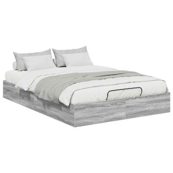 Ottoman Bettgestell Sonoma-Grau 203 x 140 x 25 cm Holzwerkstoff